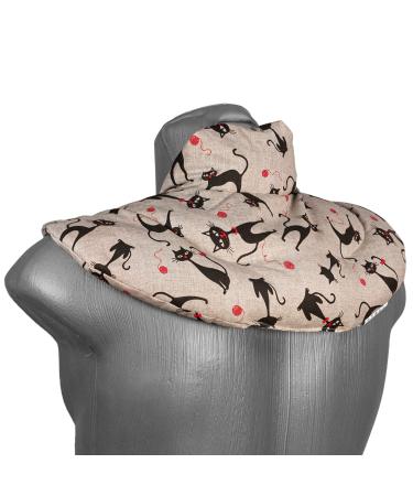 Neck pillow with stand-up collar Cat-Mimi - Grape seed pillow - Neck pillow heat pad neck warmer grape seeds