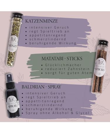 ne & no Gift Set: Premium Catnip Mix with Cat's Mint Matatabi Sticks & Valerian Spray - Airtight & Lovingly Packaged for Happy Cats - Buy Online on GoSupps.com