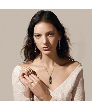 Tree of Life Black Agate-Gold Crystal Necklace | Hexagonal Wire Wrapped Pendant for Reiki Healing | Gemstone Jewelry for Women & Men - Buy Online on GoSupps.com