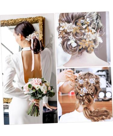Mikinona 1 Set Comb Set Wedding Hair Pins Bride Headdress Flower Hair Accessories Handmade Hairpin Flower Hair Combs Wedding Veil Combs Wedding Decor Combs for Holding Hair Back Cloth White - Buy Online on GoSupps.com
