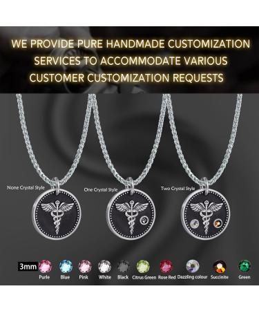 Custom Sterling Silver Medical Alert Necklace - Personalized Engraved Medic ID Pendant for Men & Women | Emergency Information Jewelry for Pacemaker Diabetes & More - Buy Online on GoSupps.com