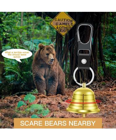 Solid Brass Bear Bells and Emergency Whistle Set for Hiking - Includes Carabiner for Survival Activities - Buy Online on GoSupps.com