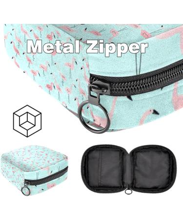 Menstrual Pad Bag with Zipper - Pink Flamingo Ladies Napkin Pouch & Tampons Collection for Women & Girls - Buy Online on GoSupps.com