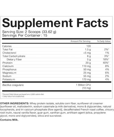 Celebrate Vitamins Rebuild Protein Powder - 20g Whey Isolate Probiotics & Prebiotics High Fiber for Post Bariatric Surgery - Iced Macchiato (15 Servings) - International Shipping Available - Buy Online on GoSupps.com