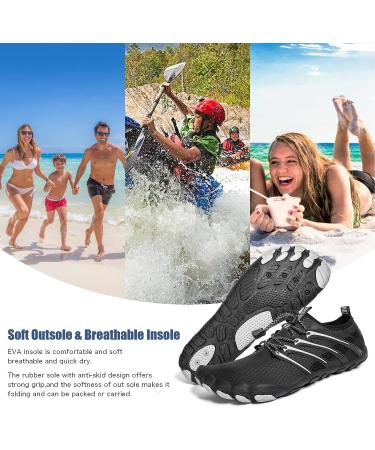 Quick-Dry Aqua Socks for Beach Swim Surf Yoga - Black2618 (Size 12 Women/11 Men) - Buy Online on GoSupps.com