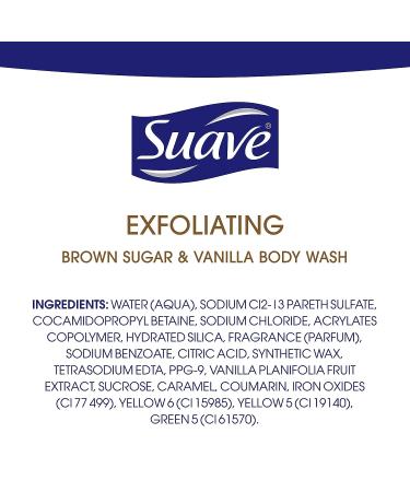 Suave Exfoliating Body Wash - Brown Sugar and Vanilla 15 oz | Gentle Exfoliation for Women | Cruelty-Free | PETA Certified | Vanilla Scent | 1-Pack - Buy Online on GoSupps.com
