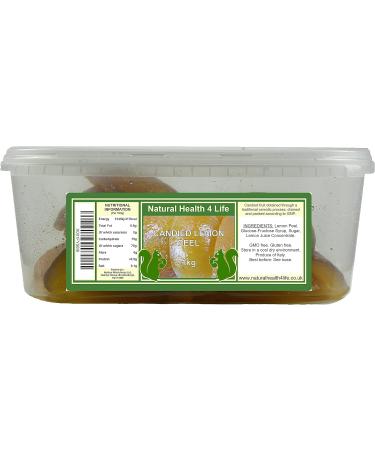 Natural Health 4 Life Cake Baking Ingredients Candied Lemon Peel Quarters 1 kg in Recyclable Tub (1 Tub) - Buy Online on GoSupps.com