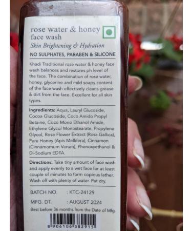 Khadi Traditional Rosewater and Honey Face Wash - Buy Online on GoSupps.com