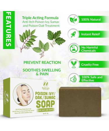 Poison Ivy Soap Bar - Natural Anti-Itch Treatment for Poison Ivy, Oak & Sumac - Soothes Rashes - 4 oz Bars (2 Pack) USA Made - Buy Online on GoSupps.com