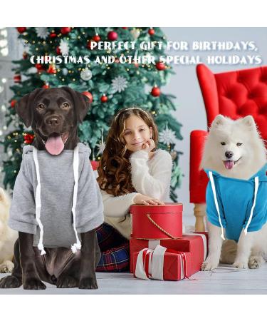 RANYPET Dog Hoodies 2XL - Blue & Grey - Soft Cotton Warm Pet Sweater with Zipper Pocket for Large and Medium Dogs - Autumn & Winter Fashion - Buy Online on GoSupps.com