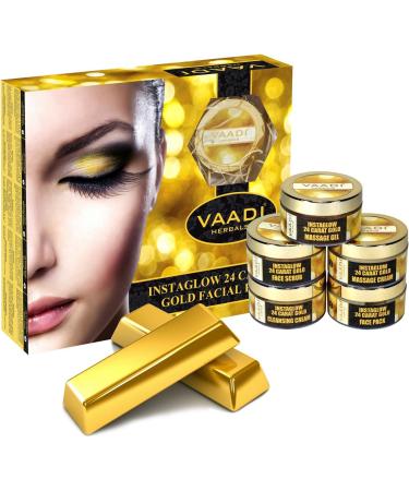 Vaadi Herbals Gold Facial Kit - 24 Carat Gold Leaves & Natural Ingredients | 270g - Anti-Aging & Radiant Skin - Buy Online on GoSupps.com