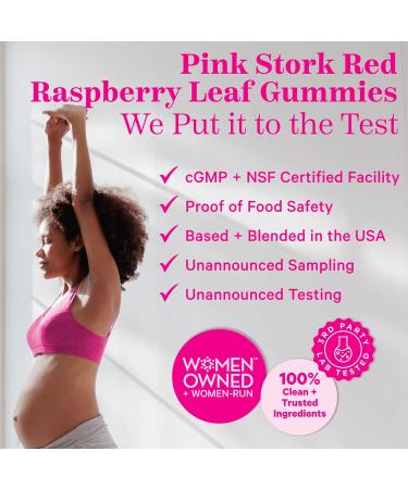 Pink Stork Red Raspberry Leaf Gummies - Third Trimester Labor Prep + Postpartum Mood Essentials with Evening Primrose Oil + Black Cohosh - 60 Vegan Gummy Supplements Non-GMO - Buy Online on GoSupps.com