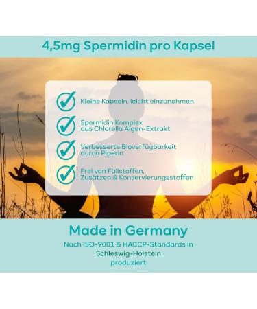 Buy Plantomol 4.5mg Spermidine Capsules - Vegan Chlorella Extract Gluten-Free High Dose 540mg - 120 Pieces - Buy Online on GoSupps.com