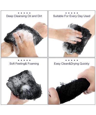 2 Pieces African Exfoliating Net Bath Sponge - Long Back Scrubber for Smooth Skin | Daily Use & Stocking Stuffer (Blue Black - Buy Online on GoSupps.com