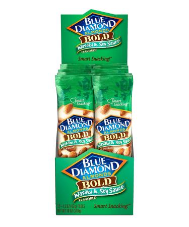 Blue Diamond Almonds Bold Wasabi & Soy 1.5oz (Pack of 12) - Spicy Snack Almonds - Buy Online on GoSupps.com