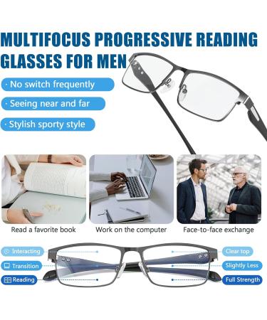 Buy Photochromic Progressive Multifocal Reading Glasses for Men | Transition Blue Light Blocking Computer Readers | Premium Gun 2.5x - Buy Online on GoSupps.com