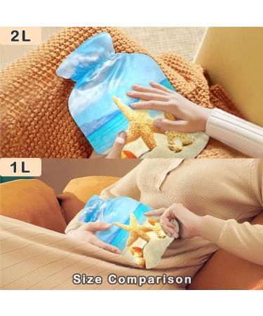 Naanle Seestern Beach Hot Water Bottle 1L - Transparent Cover for Summer Heat Hand/Foot Warmer Pain Relief & Cold Therapy - Buy Online on GoSupps.com