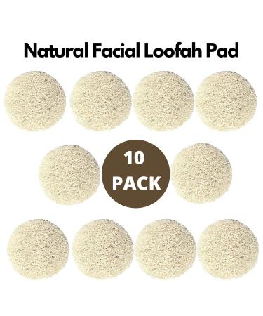 Set of 10 Eco-Friendly Natural Loofah Facial Pads - Reusable Exfoliating Scrubber Rounds for Face Cleansing & Makeup Removal by Serrento - Buy Online on GoSupps.com