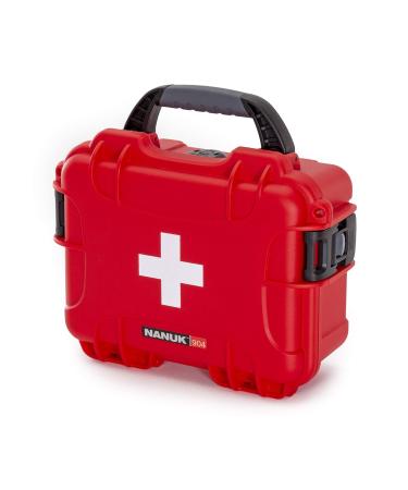 Nanuk 904 Waterproof First Aid Prepper Survival Gear Dust and Impact Resistant Case - Empty - Red 904 First Aid Case