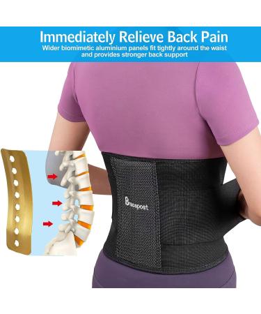 Bracepost Women's Lower Back Pain Relief Brace with Biomimetic Aluminum Plate - Adjustable Lumbar Support Belt for Herniated Disc & Sciatica - Regular Size (Waist 37-48inch) - Buy Online on GoSupps.com