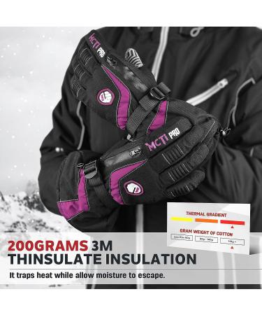 MCTi Women's Purple Winter Waterproof Touch Screen Ski Gloves - Medium - Buy Online on GoSupps.com