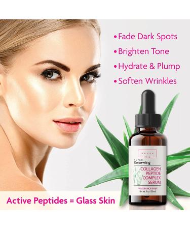 Collagen Peptide Complex Serum - Anti-Aging, Hydrating, Brightening with Matrixyl 3000 & Hyaluronic Acid | Dermatologist Tested - Buy Online on GoSupps.com