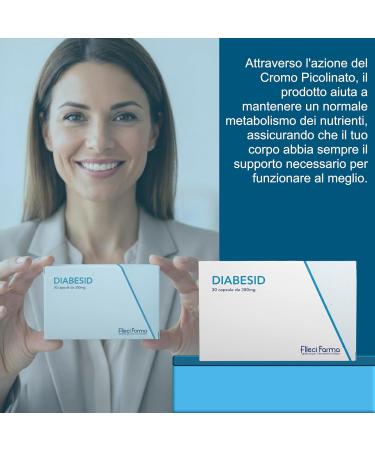  ELLECI FARMA S.R.L Diabesid Natural supplement for blood sugar control Glucose metabolism support 60 tablets of 350mg Elleci Farma - Buy Online on GoSupps.com