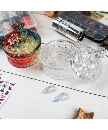 100ml Crystal Nail Dappen Dish with Lid - Laser Color | Acrylic Liquid & Powder Holder for Nail Art - Buy Online on GoSupps.com