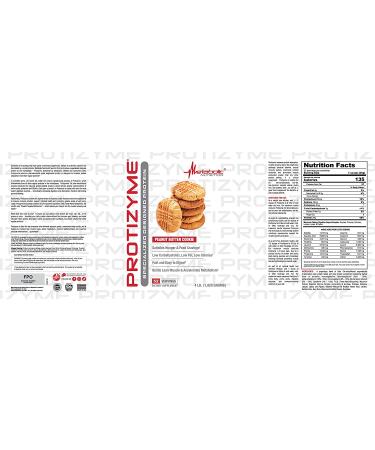 Metabolic Nutrition Protizyme 100% Whey Protein Powder - High Protein, Low Carb, Low Fat with Digestive Enzymes, 24 Essential Vitamins and Minerals - Peanut Butter Cookie Flavor - 4lb (52 servings) - Buy Online on GoSupps.com