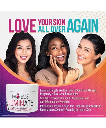 Protege Beauty Luminate Skin Brightening Cream | Bleaching Cream for Face, Body & Intimate Areas | Dark Spot & Bikini Area Brightening | For All Skin Types | 2oz - Buy Online on GoSupps.com
