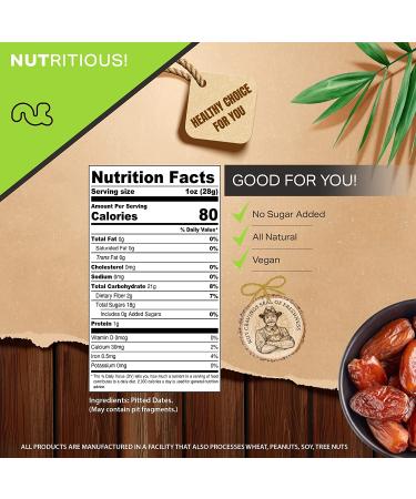 Organic Sun Dried Jumbo Medjool Dates - No Added Sugar (16oz) | Freshly Packed in Resealable Bag | Sweet & Healthy Dehydrated Fruit Snack | Vegan, Kosher Certified - Buy Online on GoSupps.com
