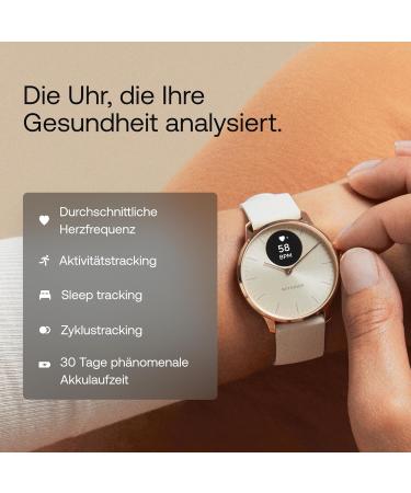 Withings Scanwatch Light - Hybrid Smartwatch with Heart Monitoring Activity & Sleep Tracking 30 Days Battery GPS - Ros gold White - Buy Internationally - Buy Online on GoSupps.com