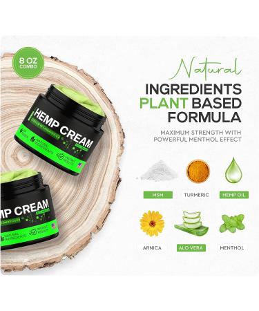Hemp Cream 2 Pack - Maximum Strength for Muscle & Joint Relief - Natural Hemp Oil Extract with Turmeric, MSM & Arnica - Made in USA 8 Oz - Buy Online on GoSupps.com
