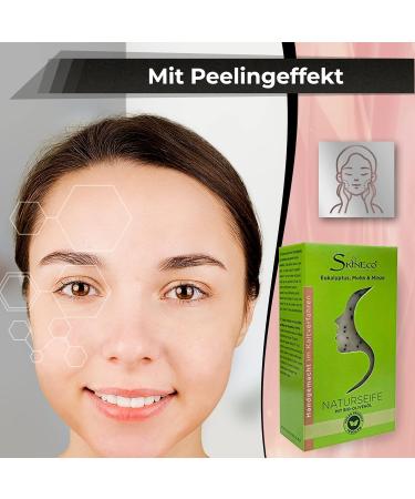 Skineco Natural Soap | Sustainable Shower Soap with Eucalyptus Poppy Organic Olive Oil | Body Soap | Handmade Natural Cosmetics | Piece of Soap for Face and Skin | Firm Gentle Shower Gel | Vegan - Buy Online on GoSupps.com