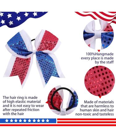 12pcs American Flag Cheer Bows - Oaoleer 4th of July Independence Day Hair Accessories for Girls, Teens, Women - Buy Online on GoSupps.com