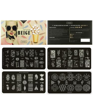 Vaga 4 Metal Plate Stamping Stencils - 86 Nail Design Templates with Lacquer & Scraper - Ultimate Nail Art & Manicure Set for International Shipping - Buy Online on GoSupps.com