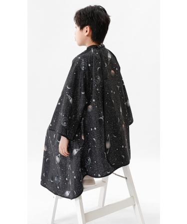 PERFEHAIR Kids Hair Cutting Cape with Sleeves | Professional Salon & Home Use | Black Space Print for Boys & Girls - Buy Online on GoSupps.com