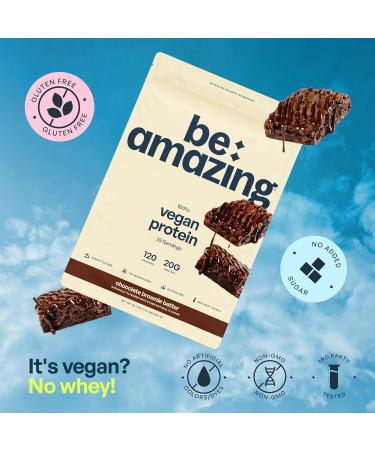 Be Amazing Be Amazing Vegan Protein Powder | 20g Plant-Based Protein with Prebiotics Fibers | Sugar-and-Gluten-Free Shake Mix, Low Carb Non-Dairy Smoothie | Chocolate Brownie Batter, 25 Servings - Buy Online on GoSupps.com