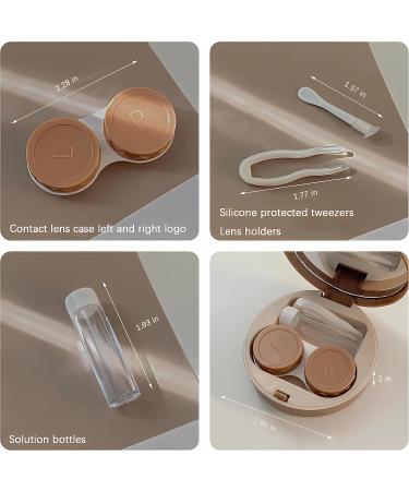 Aipu Hat Contact Lens Container with Mirror - Cute Portable 4-Piece Set in White Khaki Blue & Yellow for Easy Lens Removal - Buy Online on GoSupps.com