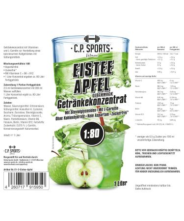 C.P. Sports Sugar-Free Beverage Syrup - Iced Pepper & Apple Flavor 2L + 2 Pump Donor | Vitamin-Packed Mineral Drink Concentrate for Sports & Fitness - Buy Online on GoSupps.com