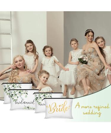 8-Piece Bridesmaids Makeup Bag Set | Wedding Bridal Cosmetic Canvas Bags | Matron of Honor Gift | Fresh Pattern | Ideal for Women at Wedding Parties - Buy Online on GoSupps.com