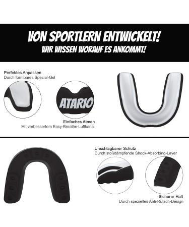 ATARIO Mouth Protection - Perfect Hold Boxing & Martial Arts Mouthguard BPA-Free with Transport Box - Kickboxing Muay Thai MMA Football - Black - Buy Online on GoSupps.com