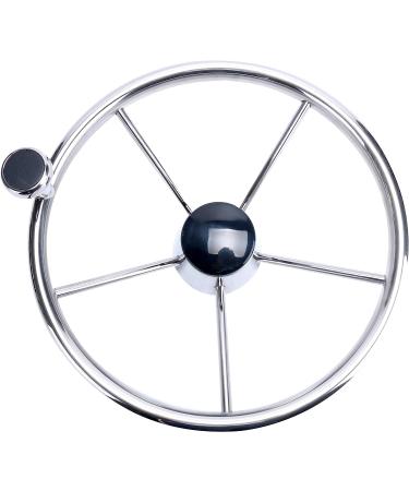 Amarine Made 13-1/2 Inch Stainless Boat Steering Wheel with Big Size Knob - XK-9310SRF1 - Buy Online on GoSupps.com