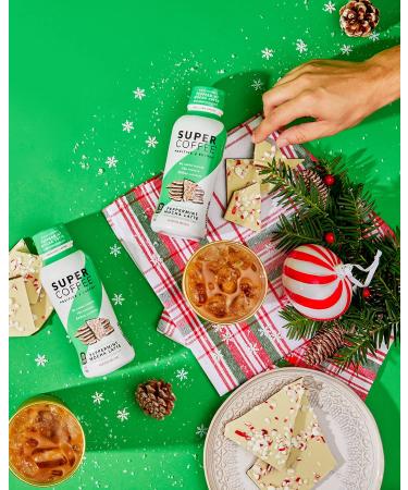 Super Coffee Iced Keto Peppermint Mocha Latte 12 Pack | 0g Sugar, 10g Protein, 70 Calories | Iced Coffee Protein Drink | Lactose-Free, Gluten-Free - Buy Online on GoSupps.com
