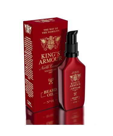 King s Armour Beard Oil - Softens Strengthens & Grows | Jojoba Argan & Sweet Almond | Refreshing Scent - 1.69 oz International Shipping - Buy Online on GoSupps.com