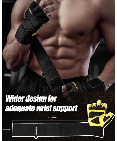 Manueklear Training Gloves for Men & Women - Strength Sports CrossFit Bodybuilding Cycling - Yellow - Buy Online on GoSupps.com