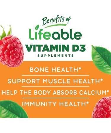 Lifeable Sugar Free Vitamin D 5000 IU + Biotin Gummies Bundle - Great Tasting Vitamin Supplement Gluten Free GMO Free Chewable Gummy - Buy Online on GoSupps.com