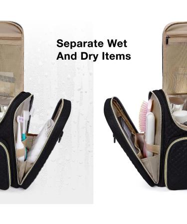 BAGSMART Women's Large Capacity Travel Toiletry Bag - Water-Resistant Cosmetic Makeup Organizer in Black - Buy Online on GoSupps.com
