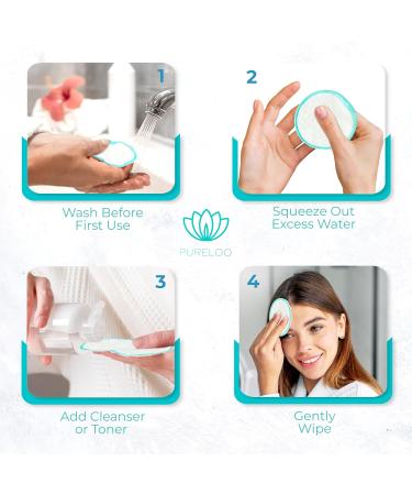 16 Pack Reusable Makeup Remover Pads - Eco-Friendly Cotton Pads with Laundry Bag & Bamboo Box - Perfect for Makeup Removal - Buy Online on GoSupps.com