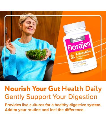 Florajen Acidophilus High Potency Refrigerated Supports Overall Health 20 Billion CFUs for Potent Probiotic Benefits Unflavored 60 Count Unflavored 60 Count (Pack of 1) - Buy Online on GoSupps.com